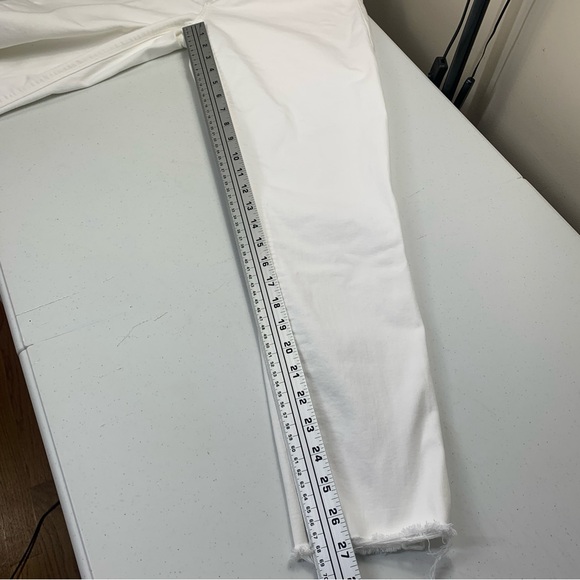 Lucky Brand White Ava Skinny Mid rise Denim Ankle Raw Hem Jeans-Size 12/31 - Picture 12 of 15